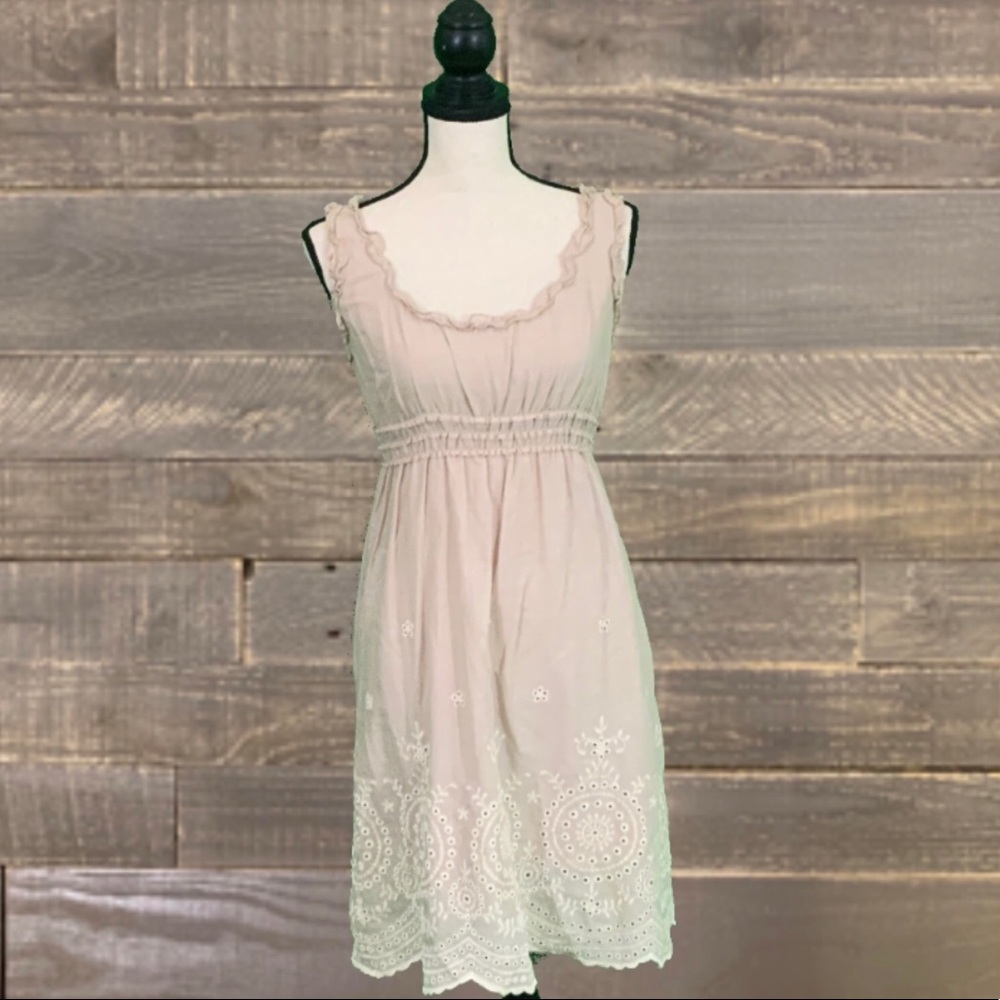 Max Studio Blush & Cream Floral Lace Dress Pretty